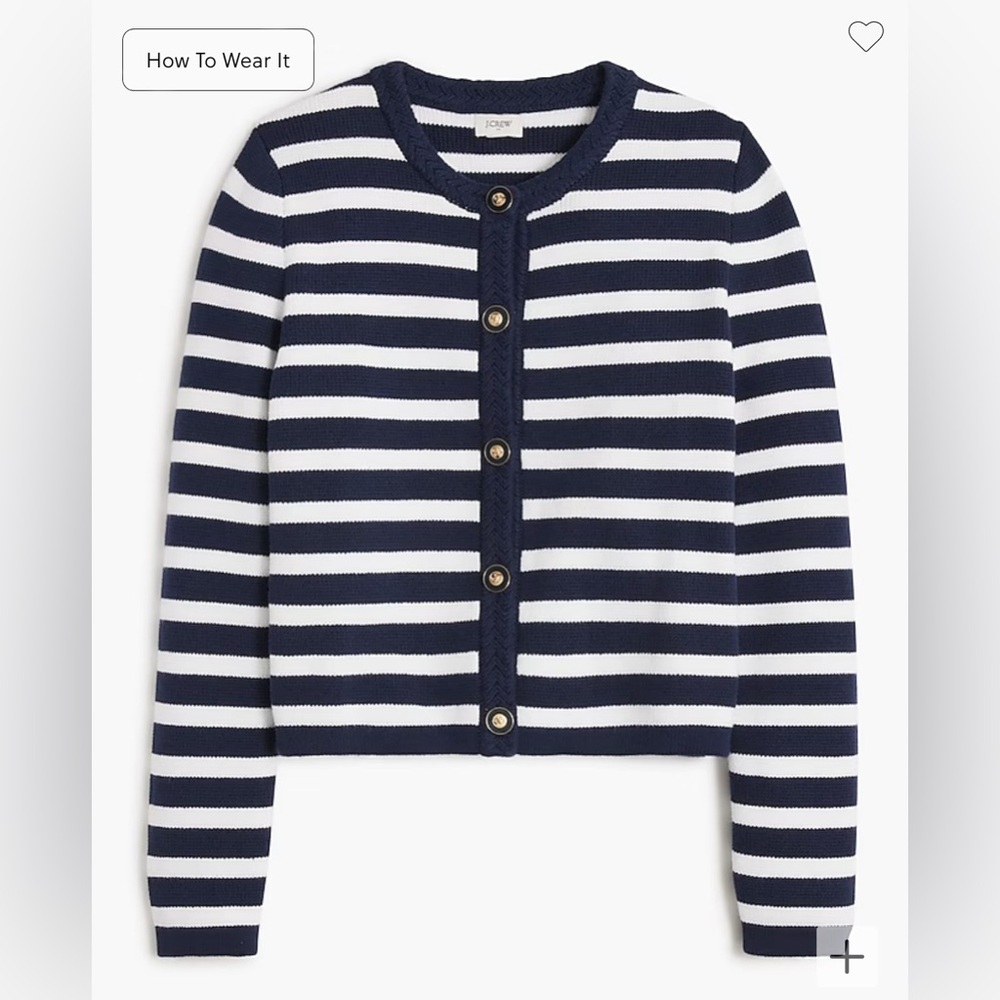 J. Crew Factory Navy and White Striped Sweater